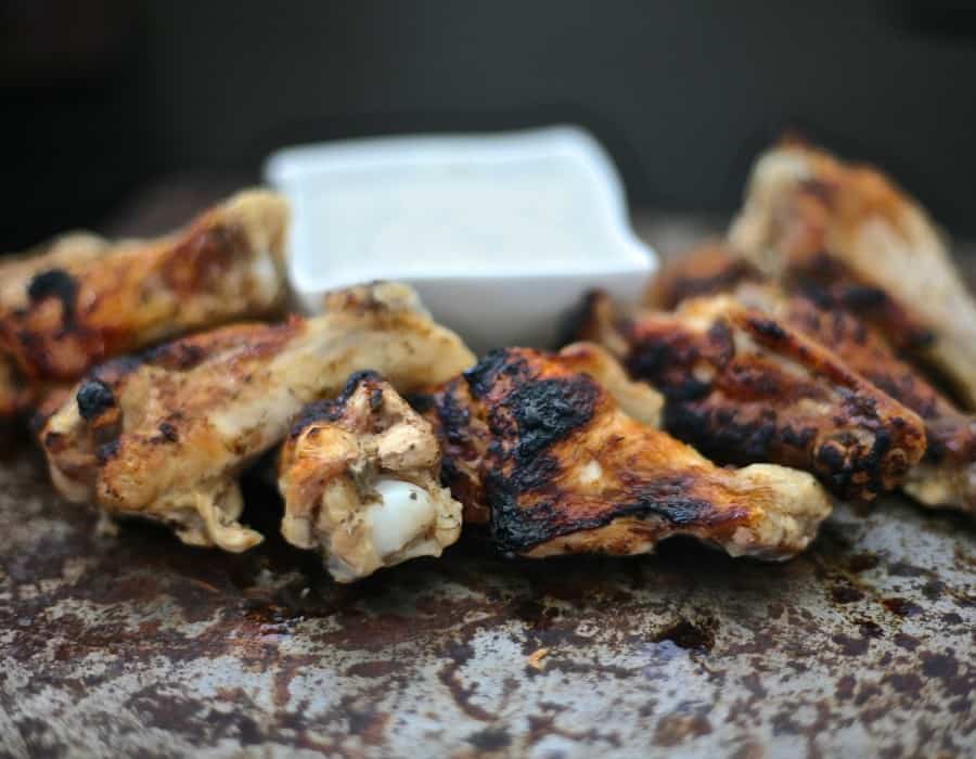 hananero chicken wings with greek yogurt ranch dip