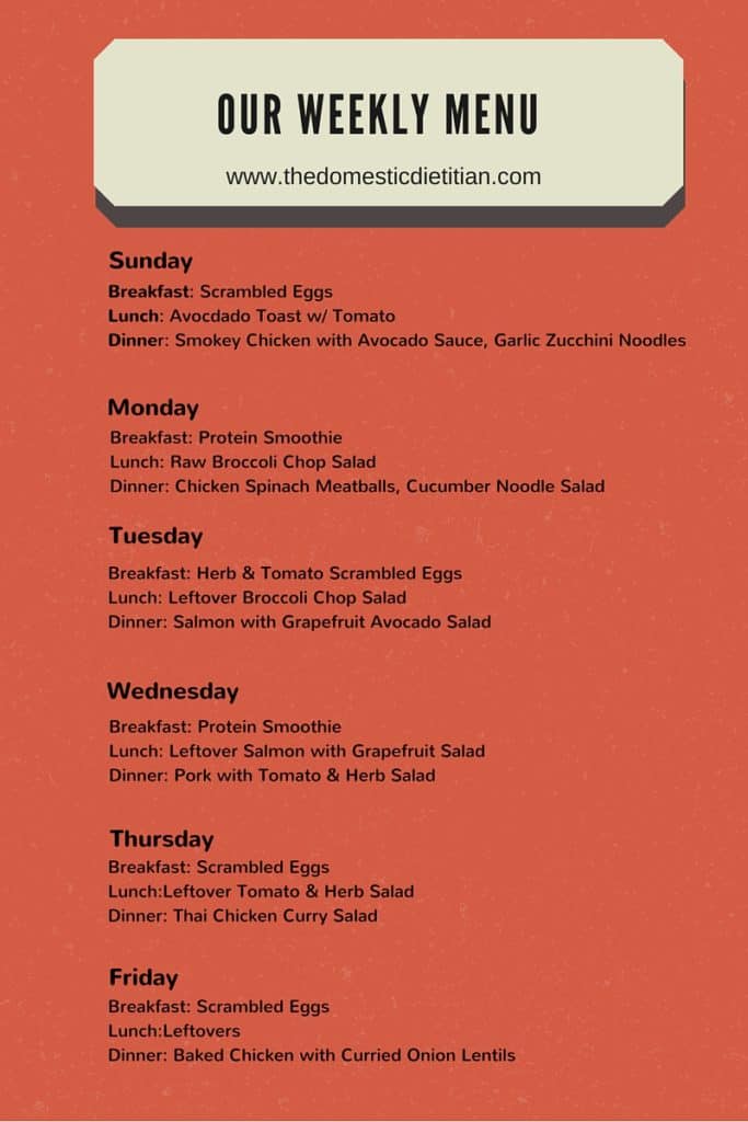 weekly menu