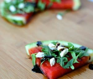 Grilled watermelon feta bites