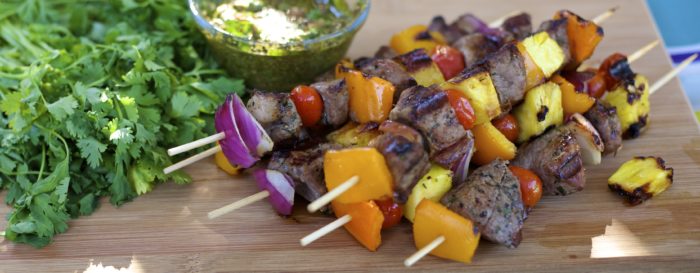 grilled steak pineapple skewers1