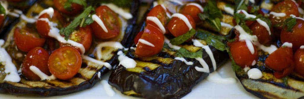 Grilled Eggplant with Fresh Tomato Salad recipe - perfect vegetarian dish