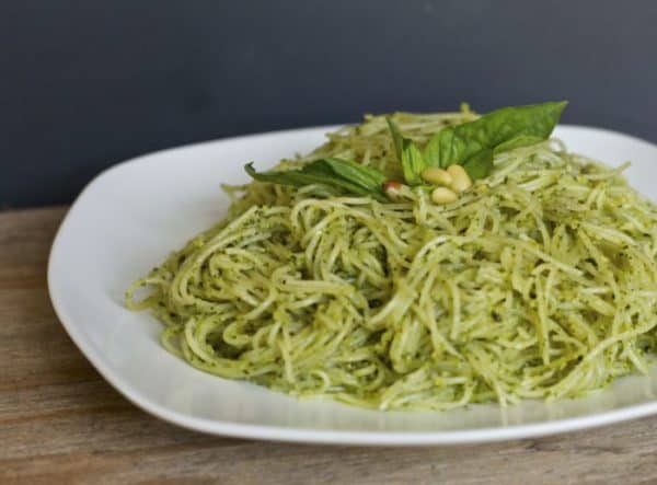 Spaghetti with Basil Pesto Sauce Recipe