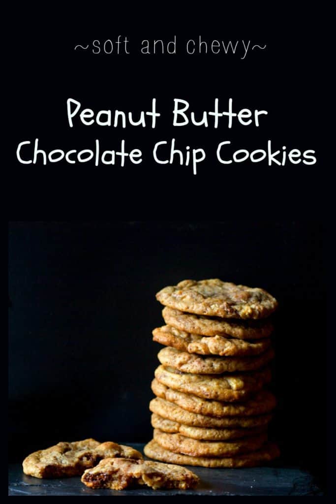 soft and chewy peanut butter chocolate chip cookie recipe / The Domestic Dietitian