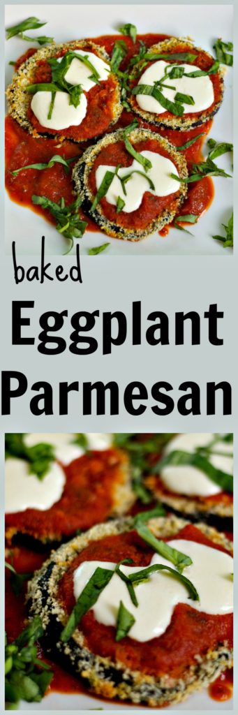 Baked Eggplant Parmesan recipe - light and healthy but the same great flavors as the traditional version. The Domestic Dietitian