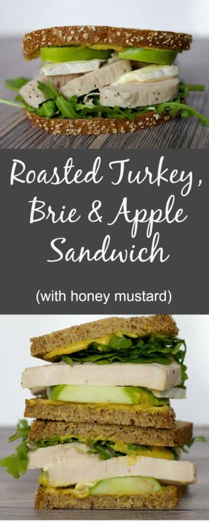 roasted turkey sandwich with brie and apple. Sponsored by Sabra Spreads / The Domestic Dietitian