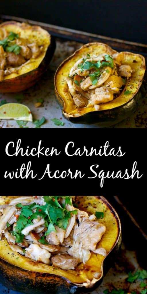 Chicken Carnitas with Acorn Squash - the BEST chicken recipe we've ever made. / The Domestic Dietitian