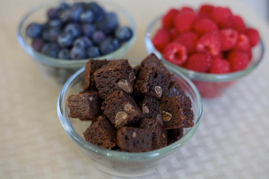 fresh fruit and brownies