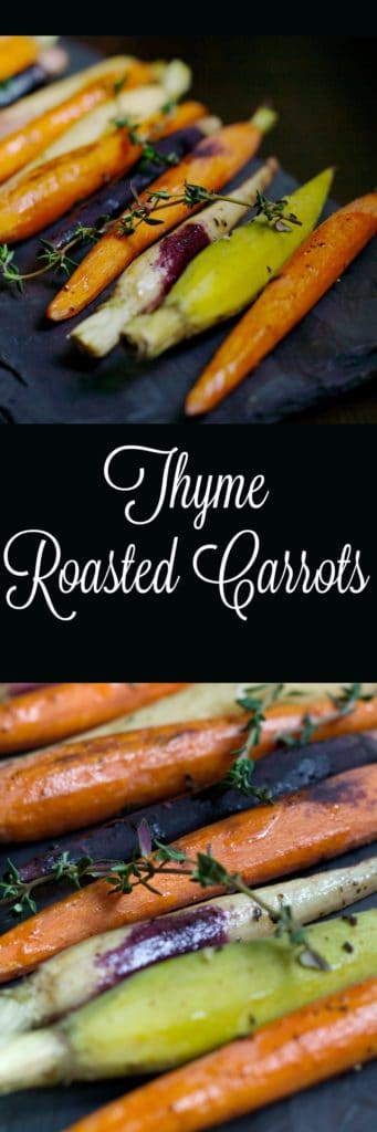 These flavorful Thyme Roasted Carrots make a great side dish to any holiday meal.