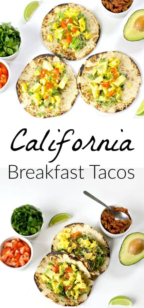 California Breakfast Tacos recipe -light, fresh and healthy breakfast idea