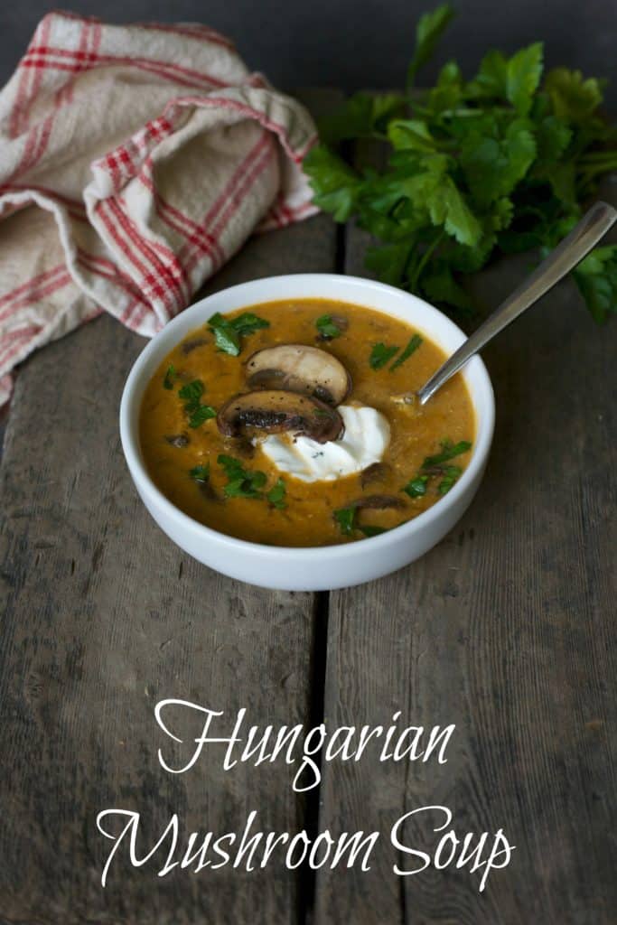 Hungarian Mushroom Soup Recipe - hearty, smoky and filling. Perfect for Meatless Monday