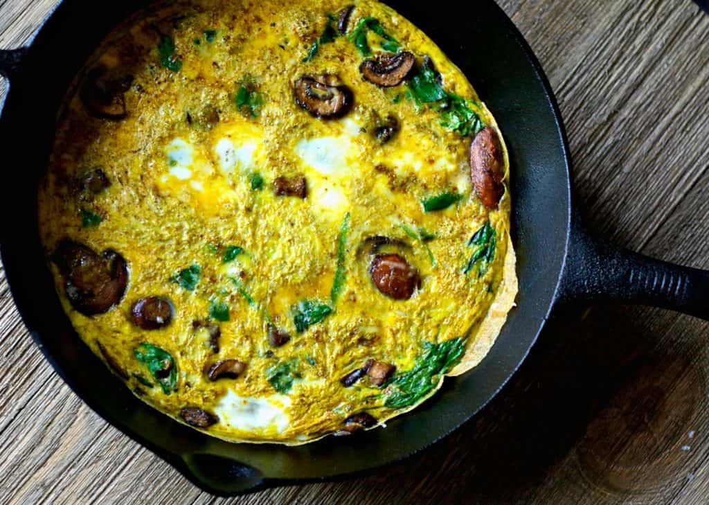 spicy mushroom spinach frittata2