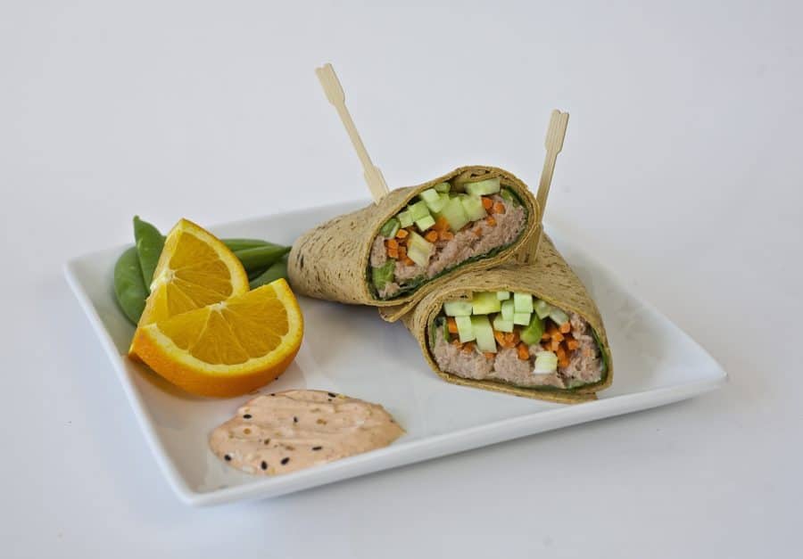 spicy tuna wrap healthy lunch idea