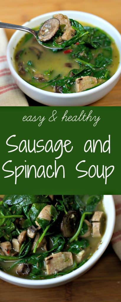 Sausage and Spinach Soup recipe - rich and filling. an easy recipe for a healthy dinner