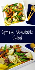 This fresh and crisp Spring Vegetable Salad recipe is packed with healthy, nutritious seasonal spring produce. Perfect for Meatless Mondays or lighter meals.