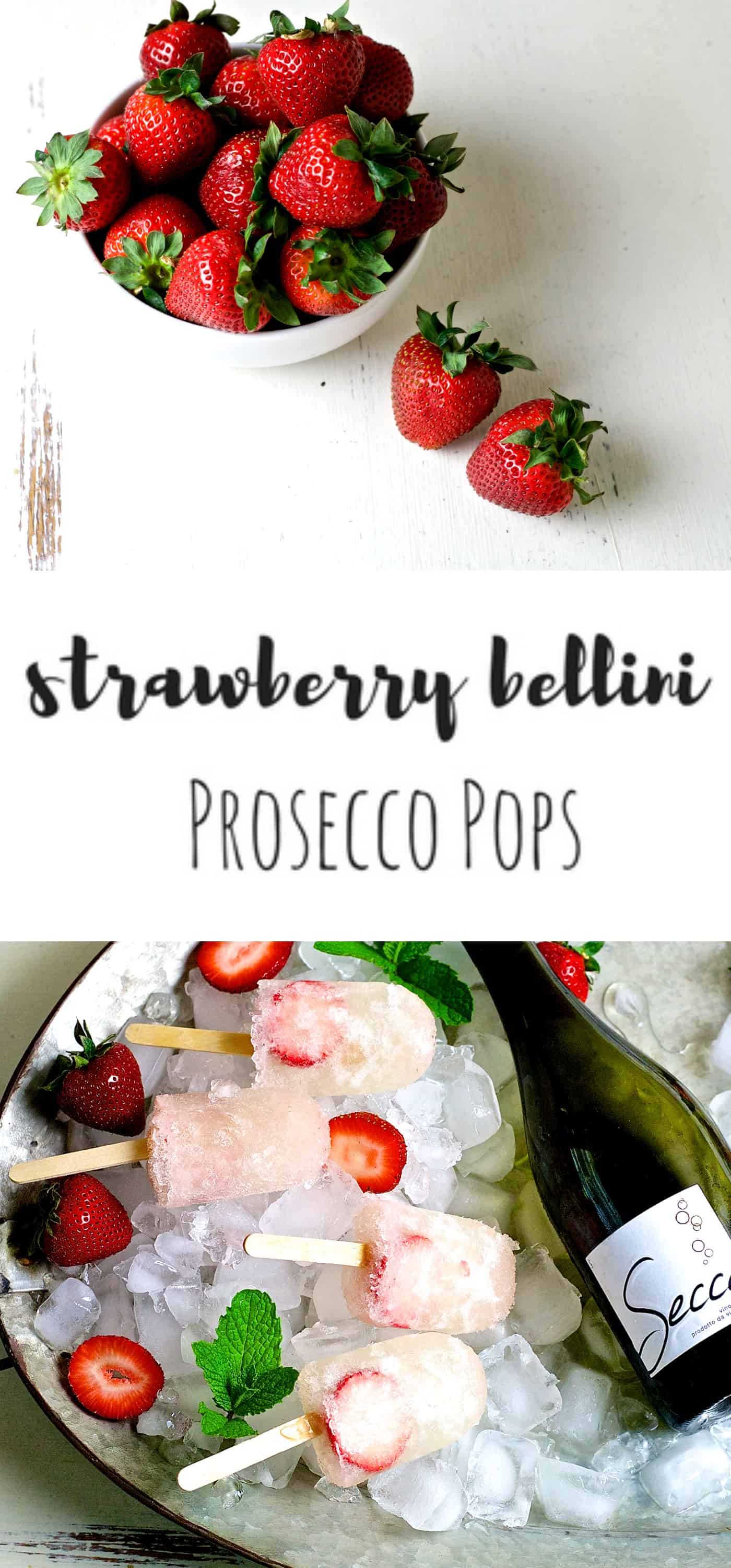 Strawberry Bellini Prosecco Pops - The Domestic Dietitian