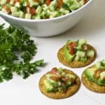 crackers with cucumber relish, easy summer entertaining