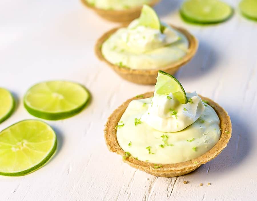 individual mini key lime bites with graham cracker crust