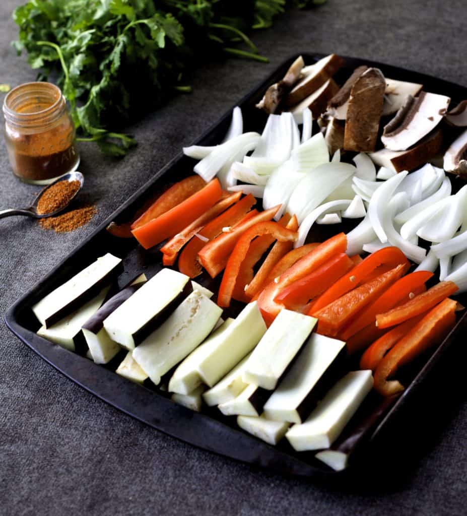 vegetable fajita sheet pan dinner1