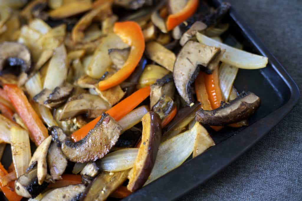 vegetable fajita sheet pan dinner3