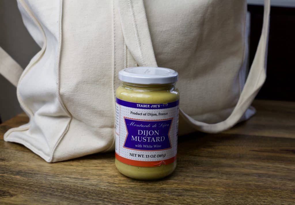 jar of dijon mustard from trader joes