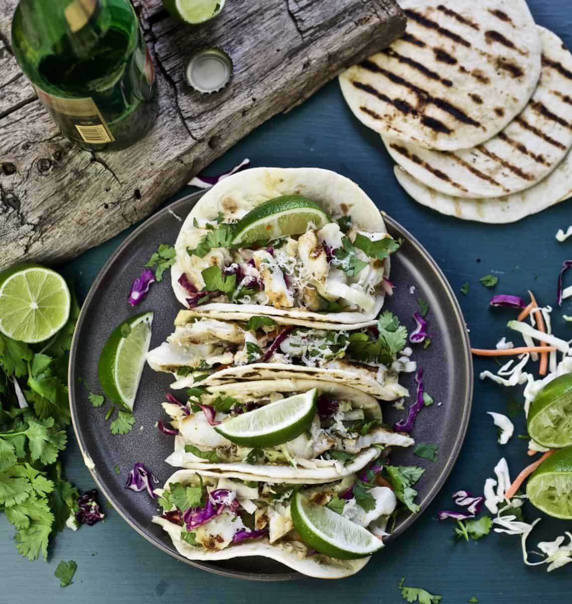 grilled fish tacos with jalapeño hummus1