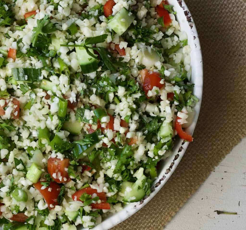 cauliflower rice tabbouleh