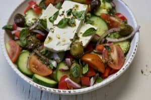 greek salad with heart healthy olives