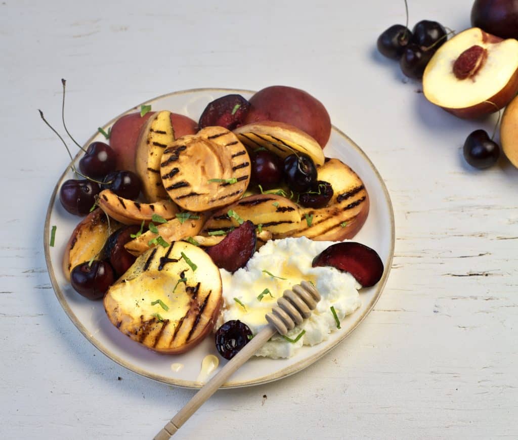 grilled stone fruits with ricotta5