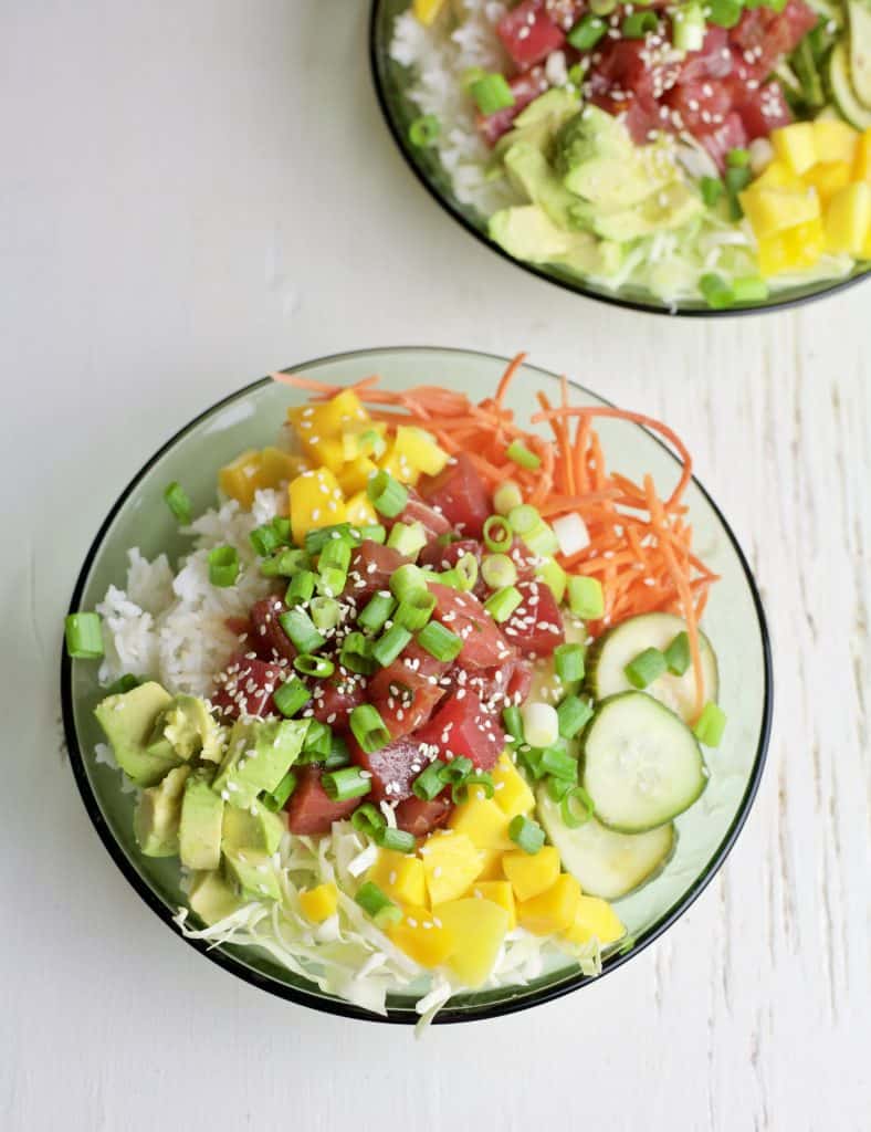 ahi tuna rice bowl with mango 2