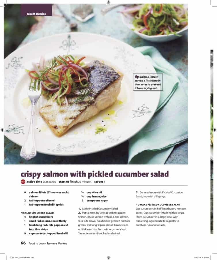 crispy salmon with pickled cucumber vinaigrette4