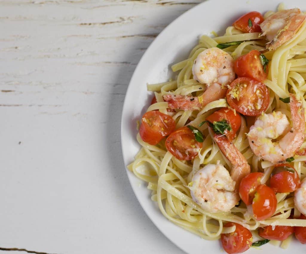 garlic shrimp with lemon basil pasta3