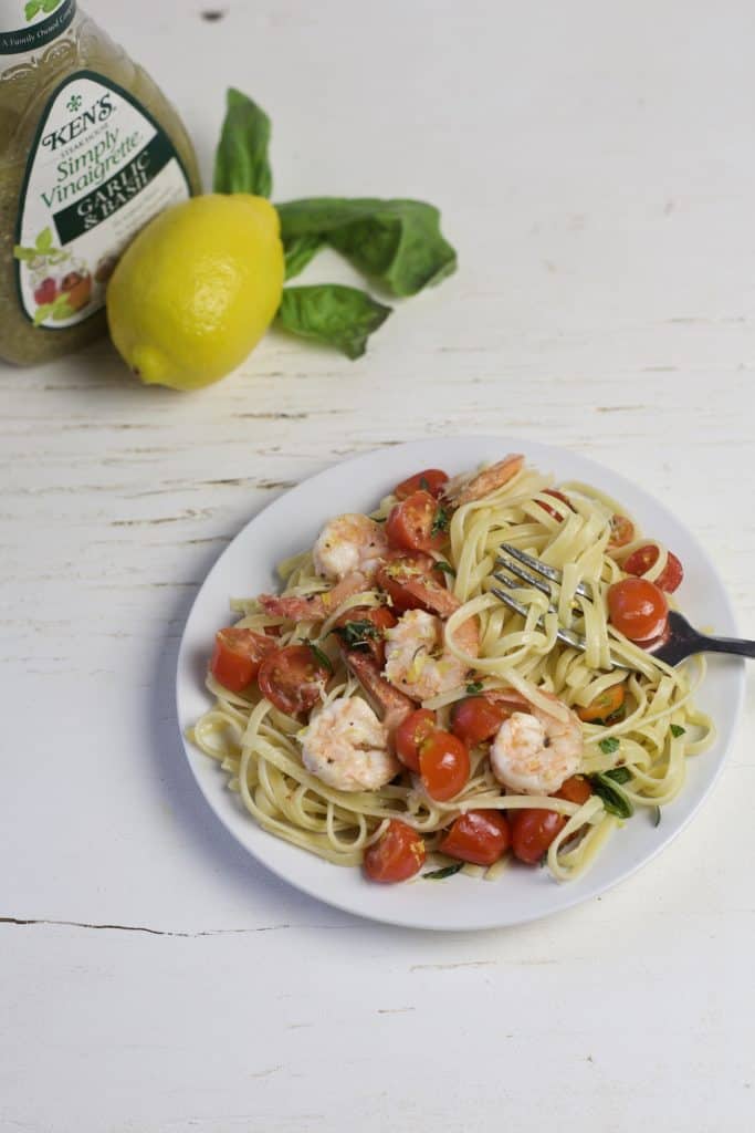 garlic shrimp with lemon basil pasta2