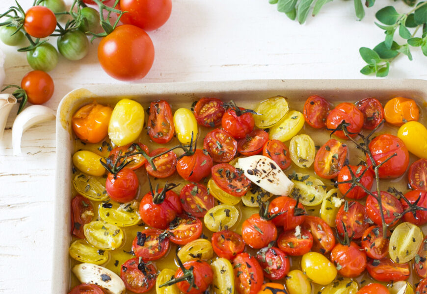 oven roasted tomatoes with garlic and herbs