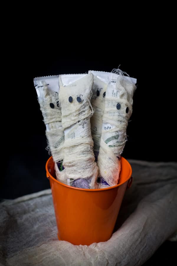 mummy yogurts halloween snack