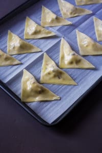 making curry chicken wontons