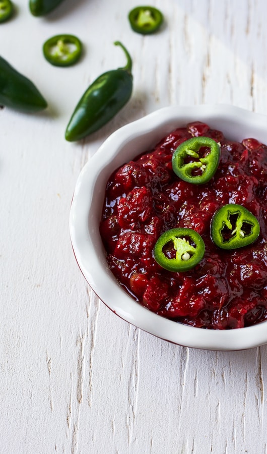 not your mama's cranberry sauce - sweet & spicy jalapeño homemade cranberry sauce recipe