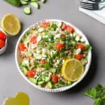 greek farro salad with fresh herbs