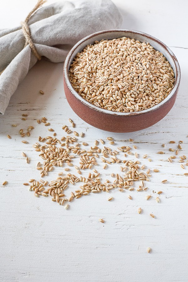 bowl of farro from trader joes
