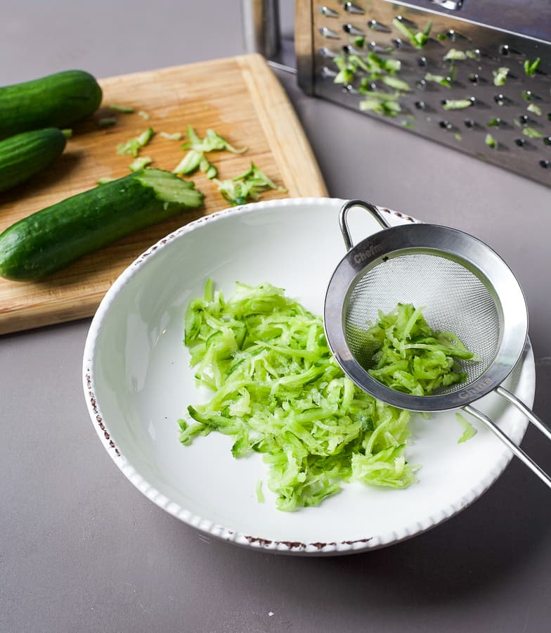 shredded cucumber needed for homemade tzatziki sauce