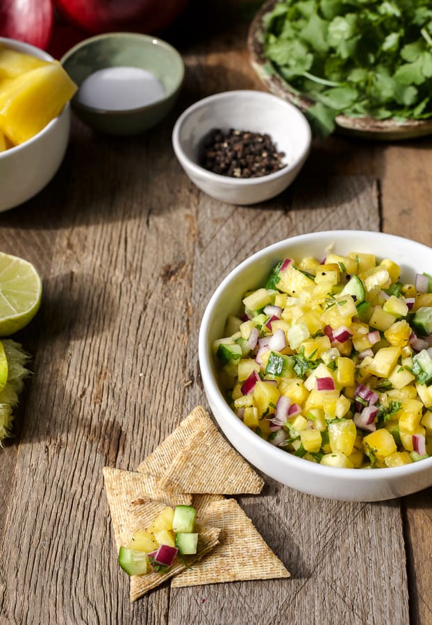 pineapple salsa recipe - fast and fretting 4 ingredient salsa recipe