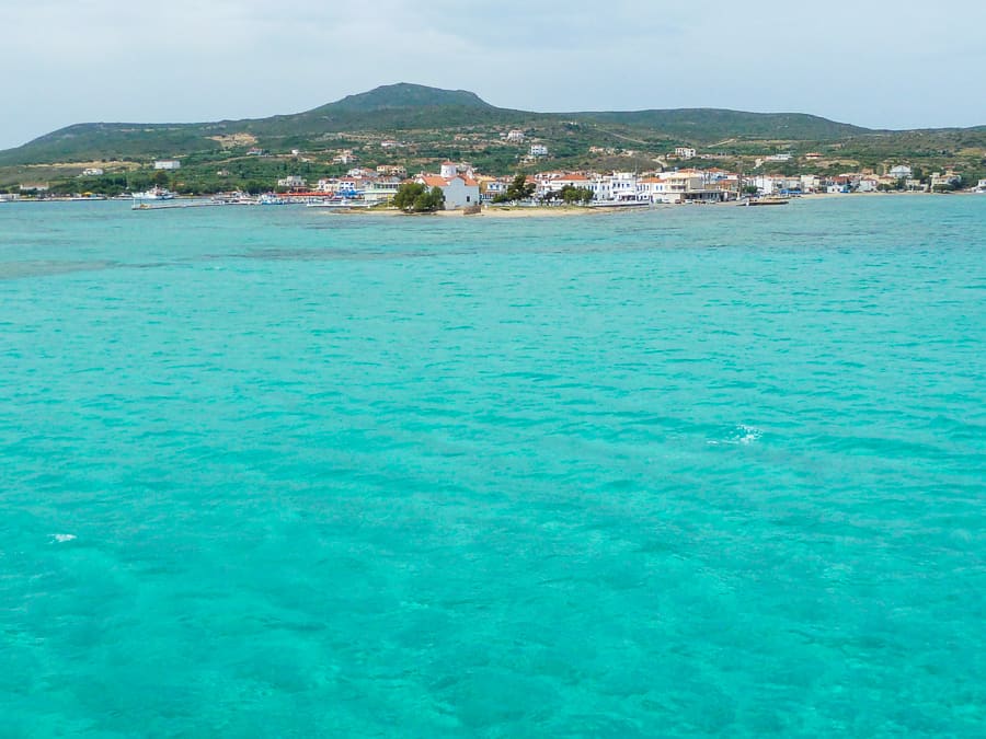 small island town off coast of greece