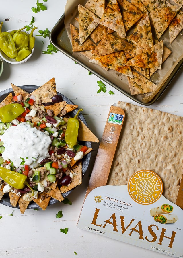 mediterranean nachos with California lavash 2