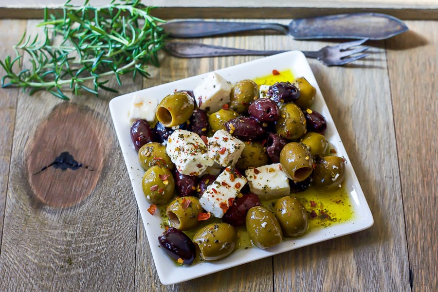 Marinated Olives And Feta Cheese | The Domestic Dietitian