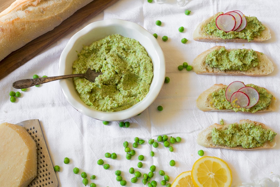 spring pea and walnut pesto