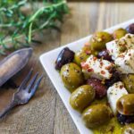 marinated olives and feta cheese