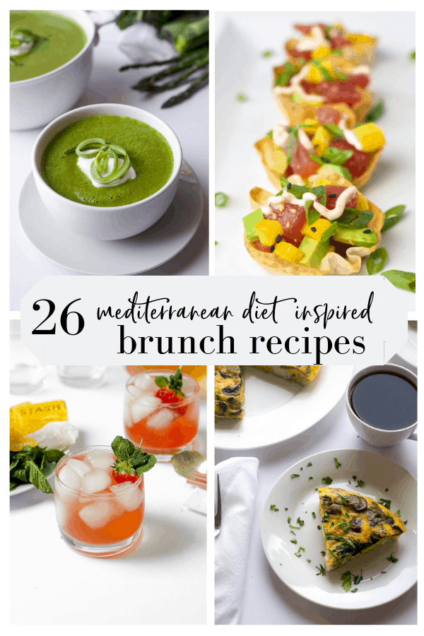 26 Mediterranean Diet Inspired Brunch Recipes perfect for easter, mothers day, bridal showers, baby showers and graduations. 