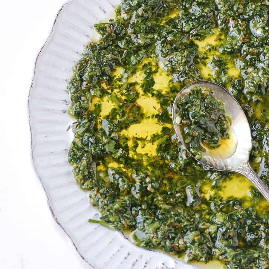 Chermoula Moroccan Herb Sauce The Domestic Dietitian