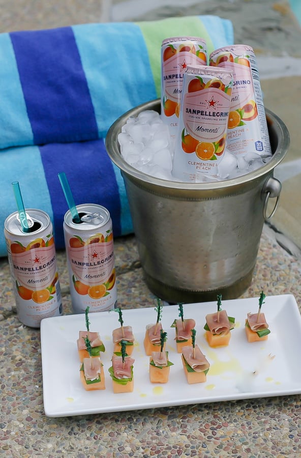 mediterranean inspired summer snack with san pellegrino momenti