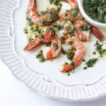 sautéed shrimp with chermoula herb sauce