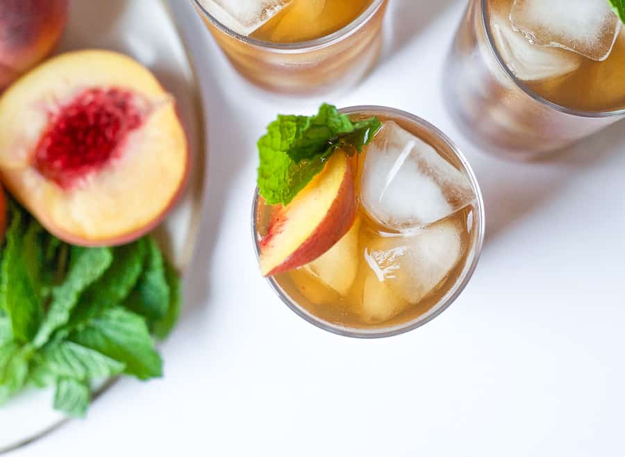 grilled peach iced tea